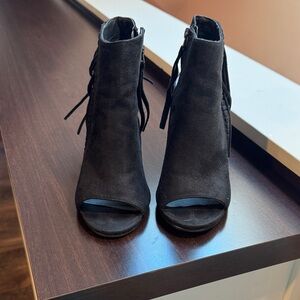 Coconuts by Matisse Black Suede Peep-Toe Booties